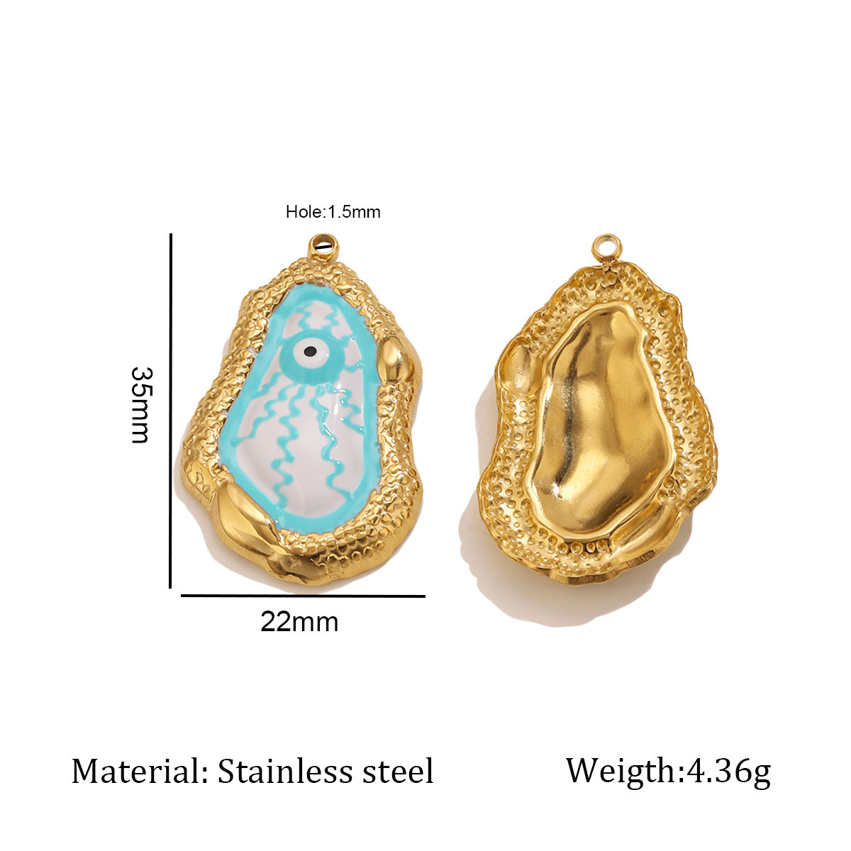 Blue corrugated eye drop pendant