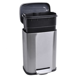 5L temelleri paslanmaz çelik dikdörtgen yumuşak yakın çöp tenekesi adım çöp tenekesi pedallı çöp kutusu - Product Image 3