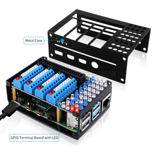 GeeekPi 40pin cavo presa GPIO morsettiera custodia in metallo con LED per Raspberry Pi 4 modello B - Product Image 4