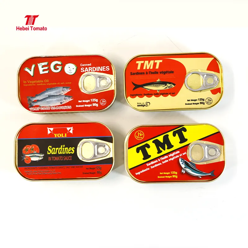 Hot Selling 125g Canned Sardine in Oil/Tomato Sauce with Private label