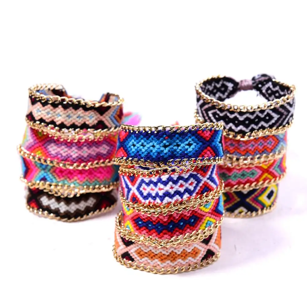 Bracelet d'amitié tressé coloré unisexe, bijou fait à la main, corde en coton, Hippie, Surf, pour hommes et femmes, style bohème, cadeau