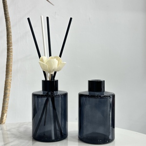 Toptan lüks 100ml 200ml boş yuvarlak siyah kamışlı cam oda kokusu şişe sopa ve kutu ile Aroma yağı difüzörü - Product Image 6