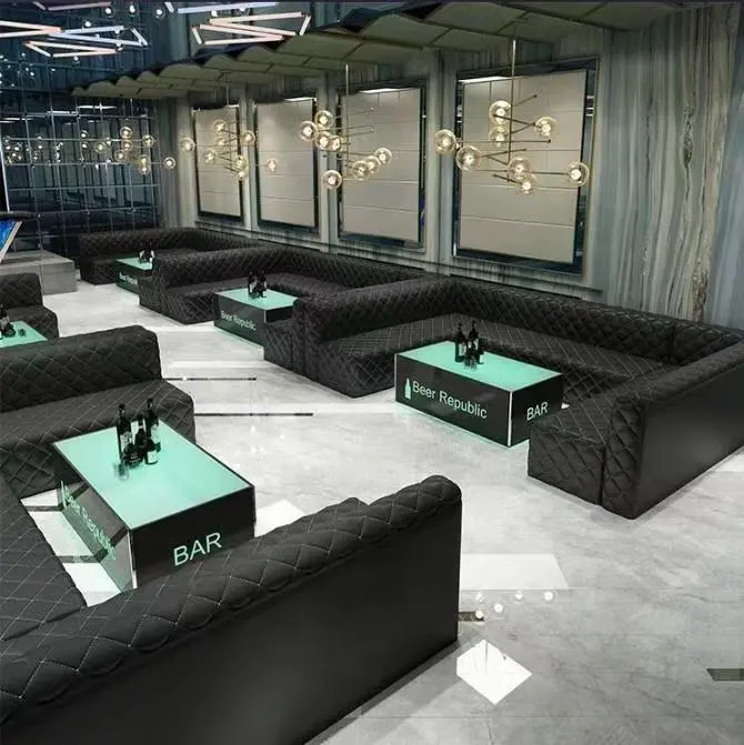 En FORMA DE U en forma de L salón de hotel bar sofás sofá mostrador conjunto de muebles evento modular sofá club nocturno hookah bar muebles para la venta