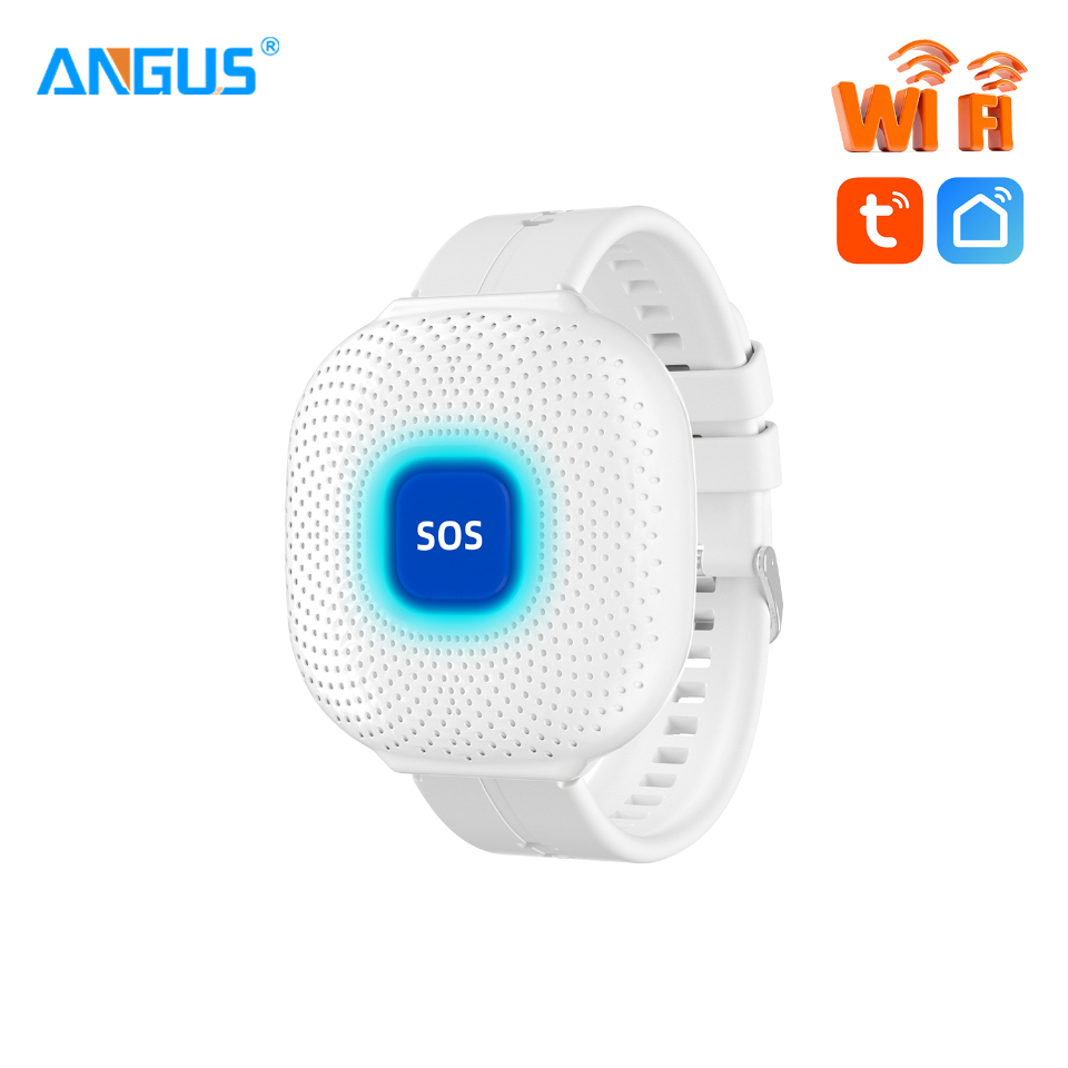 CF103W Braccialetto Bianco con Pulsante di Emergenza SOS WiFi