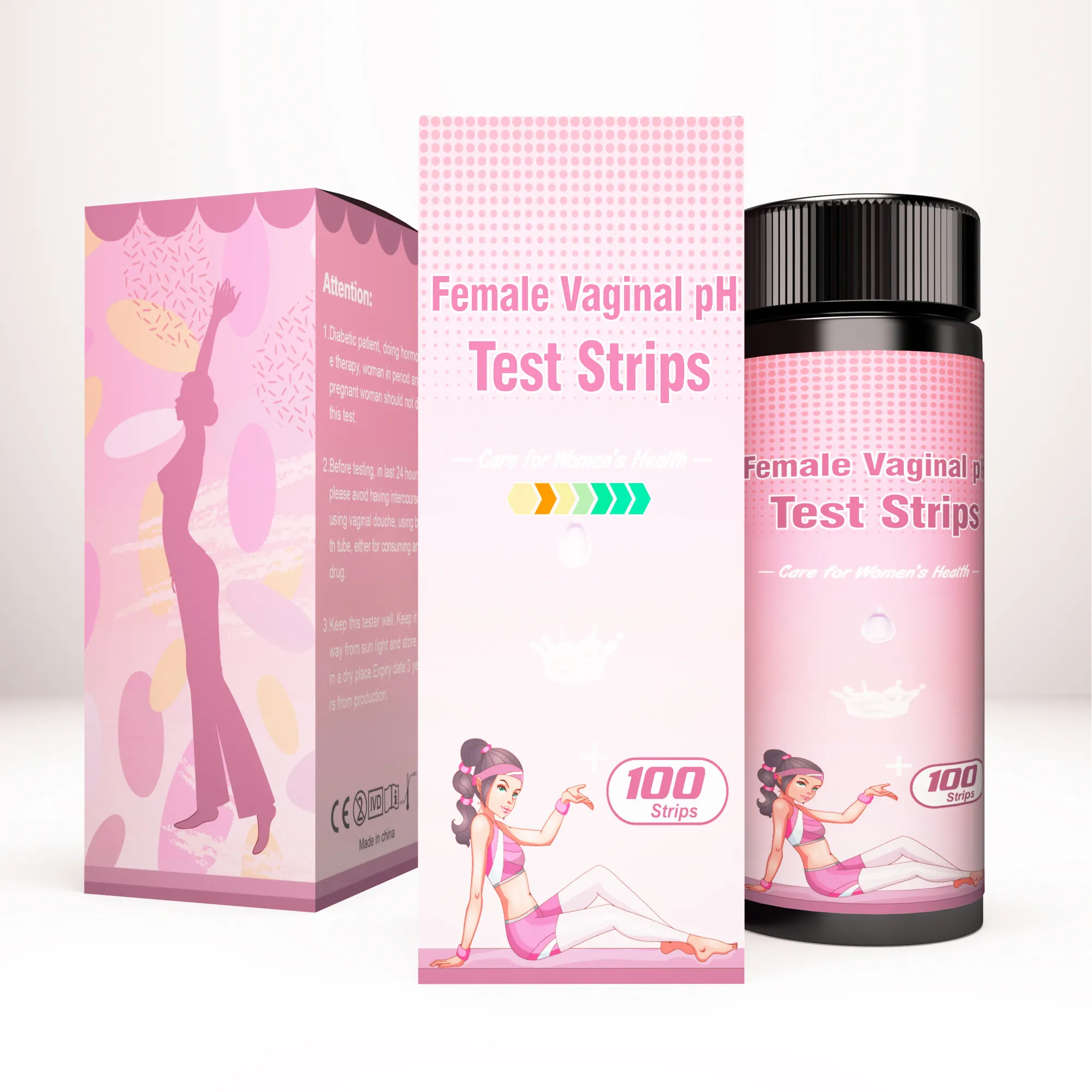 Tiras de prueba para la salud de pH Vaginal, Monitor de pH femenino, prueba de equilibrio Vaginal antes del tratamiento de infección de Yeast o tratamiento BV