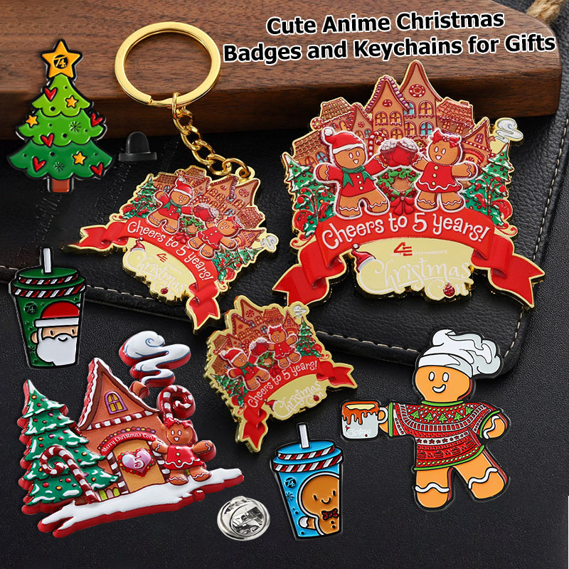 Pin's émaillés personnalisés sur le thème de Noël, parfaits comme cadeaux