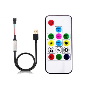 USB 5V WS2812B 2048Pixel RGB LED Dimmer Controller Fernbedienung 14Key RF Für WS2812 3PIN LED Strip - Product Image 1