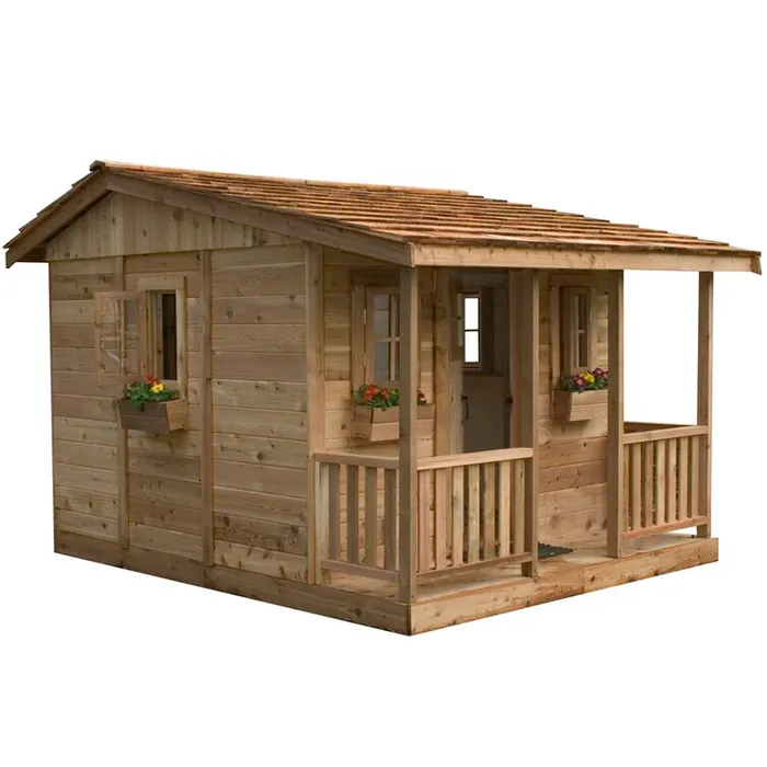 Venta al por mayor 10x12 de lujo de madera de cedro Casa de almacenamiento al aire libre cobertizo de herramientas de jardín