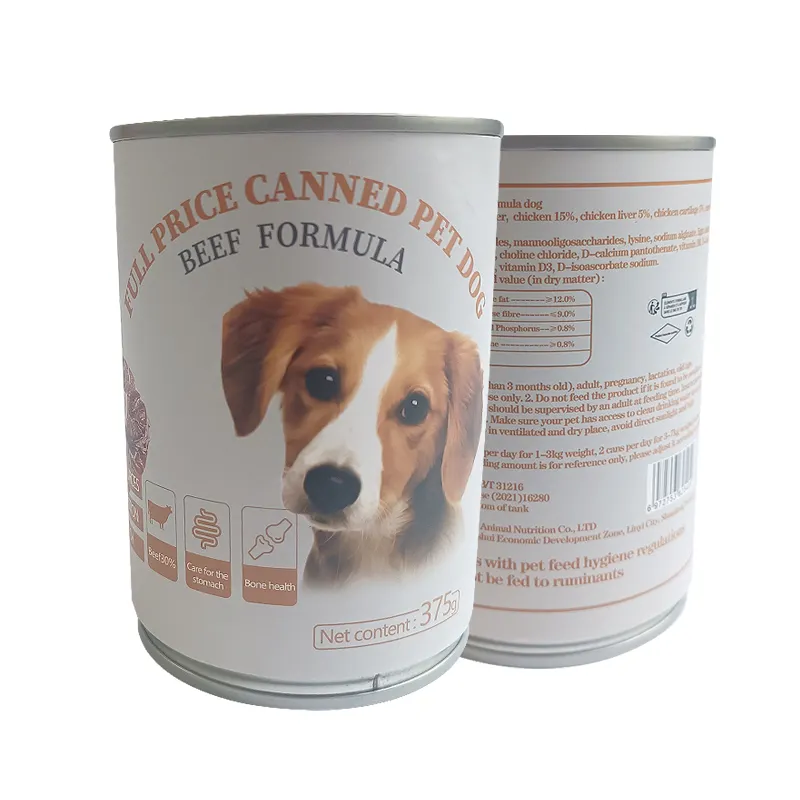 OEM ODM 100% Makanan basah hewan peliharaan kesehatan alami untuk anjing kaleng keras
