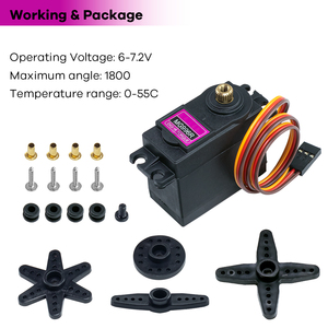 MG996R MG996 15kg Servo für RC-Modell Raspberry Pi Robotics & Education Robot Servomotor für Arduino 90 360-Grad-Motor