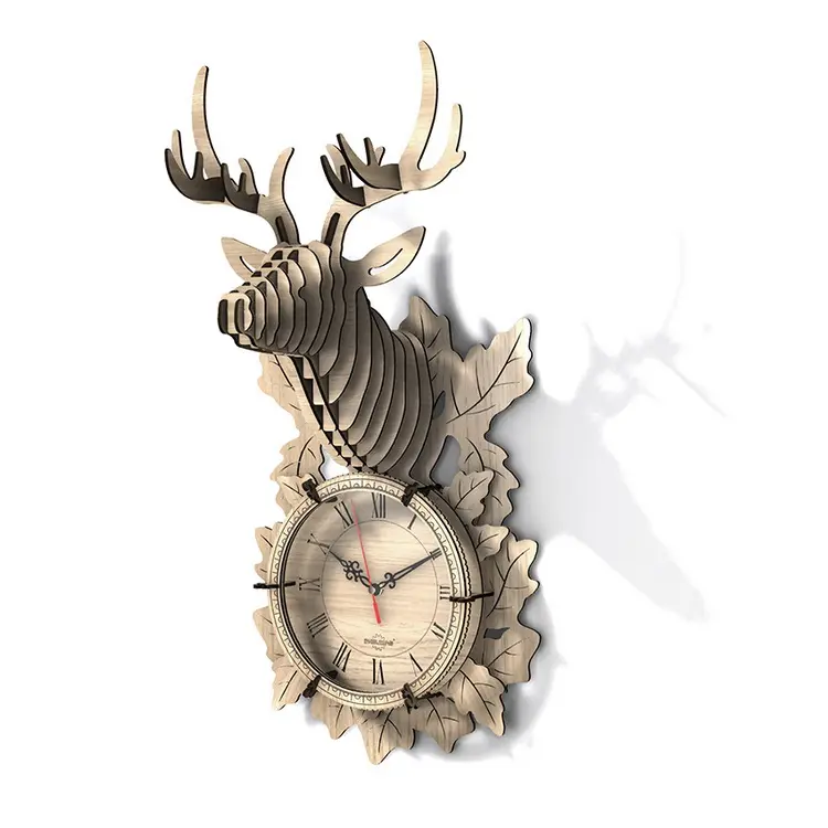 New Design Kids 3D Puzzle Clock Vintage Wooden Wall Clock For Hanging Crafts