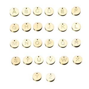 10mm 12mm נירוסטה ראשוני מכתבי A-Z עגול דיסק מטבע קסם האלפבית תליוני DIY ביצוע תכשיטים