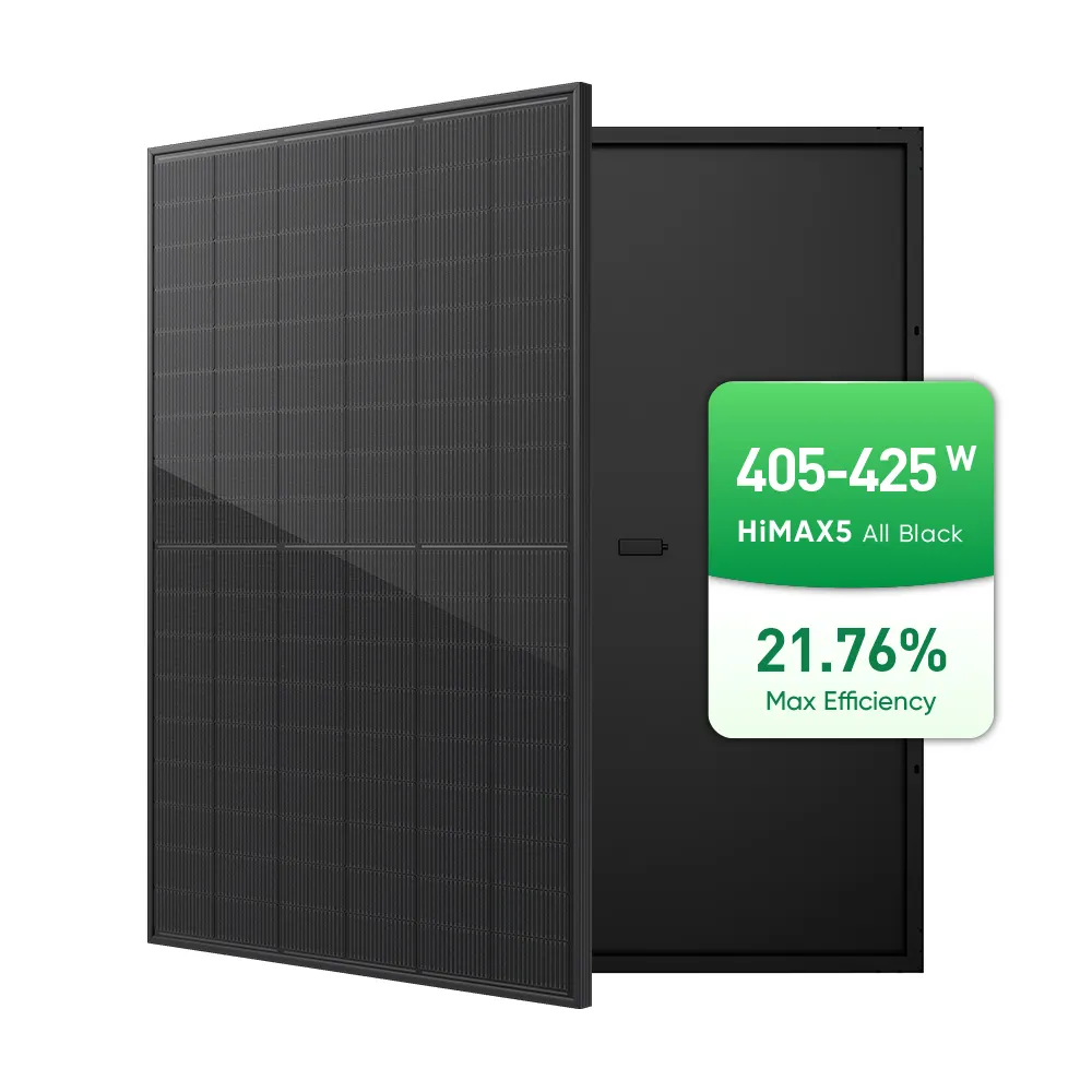 Hoch effiziente voll schwarze Solarmodule 405 410 415 420 425 Watt 425 W Transparente Photovoltaik-Solarmodule Europe Warehouse