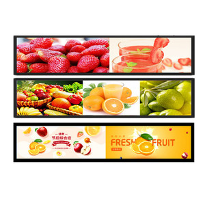 Pantalla LCD de barra estirada OEM de 24 pulgadas, pantalla digital de tira de borde de estante, Monitor 2K 4K, pantalla de publicidad de tienda ultraancha Android - Product Image 2