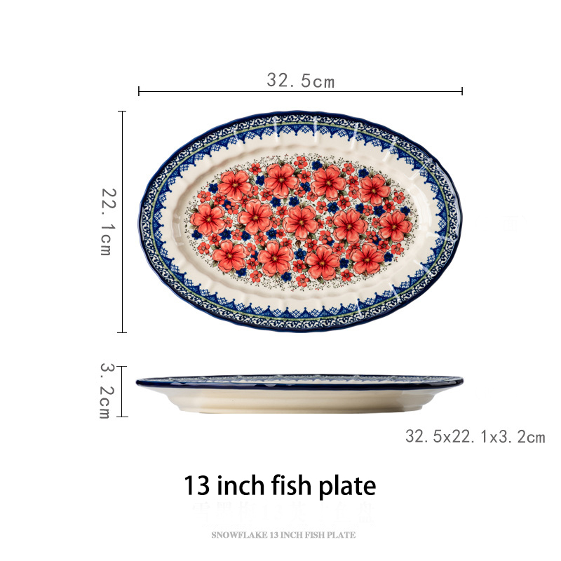 Red 13 inch fish plate