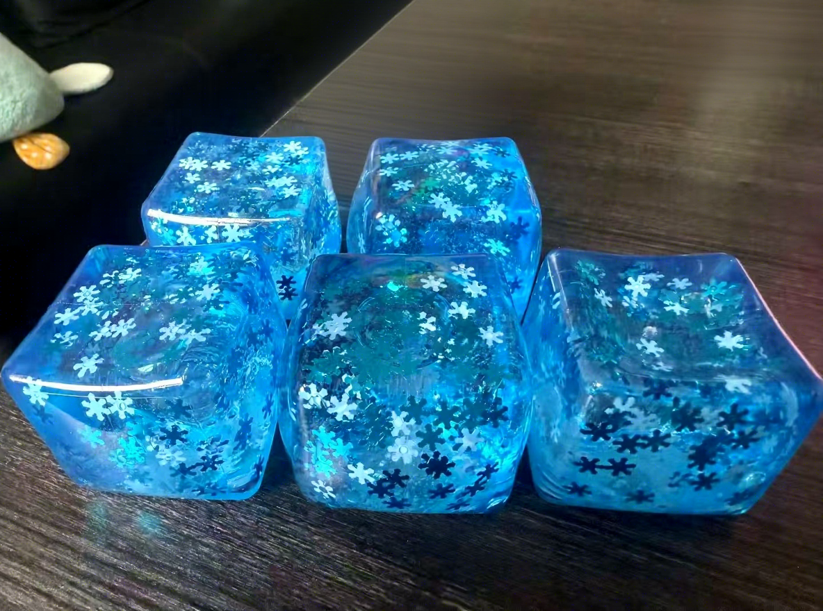 Bolsa OPP con bloque de hielo de copo de nieve de 5 cm.
