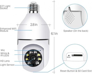 E27 HD Noche Ip 360 Cámara Red de Seguridad Video WiFi Inalámbrico Cctv espía Vigilancia Sistema de Seguridad PARA EL Hogar Etiqueta Inteligente - Product Image 2