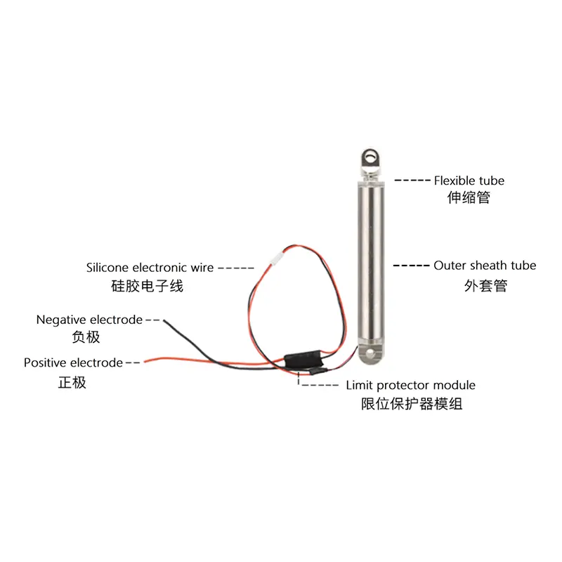 Oem Vitesse 10 mm/s Course 25mm Piccolo Tubulaire Électrique Actionneur Linéaire Dc 6v Moteur Étanche Actionneurs Électriques Pour Maison Intelligente