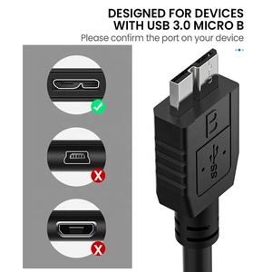 USB 3.0ประเภท A-ประเภท USB-A ชายไปยัง Micro B Micro-B ชายสาย USB 3.0ชาร์จข้อมูลการถ่ายโอนข้อมูลฮาร์ดดิสก์สาย kabel - Product Image 2