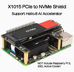 Nuovissimo e originale Raspberry Pi 5 pi5 PCIe to M.2 NVMe M.2 SSD scheda di espansione X1015 alloggiamento metallico opzionale e radiatore - Product Image 2
