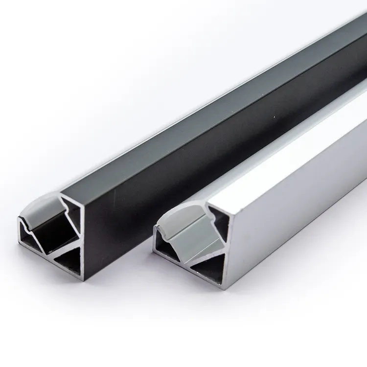 Perfil de fita led de alumínio, sliver/preto/branco revestido 18x18 triângulo para 12mm