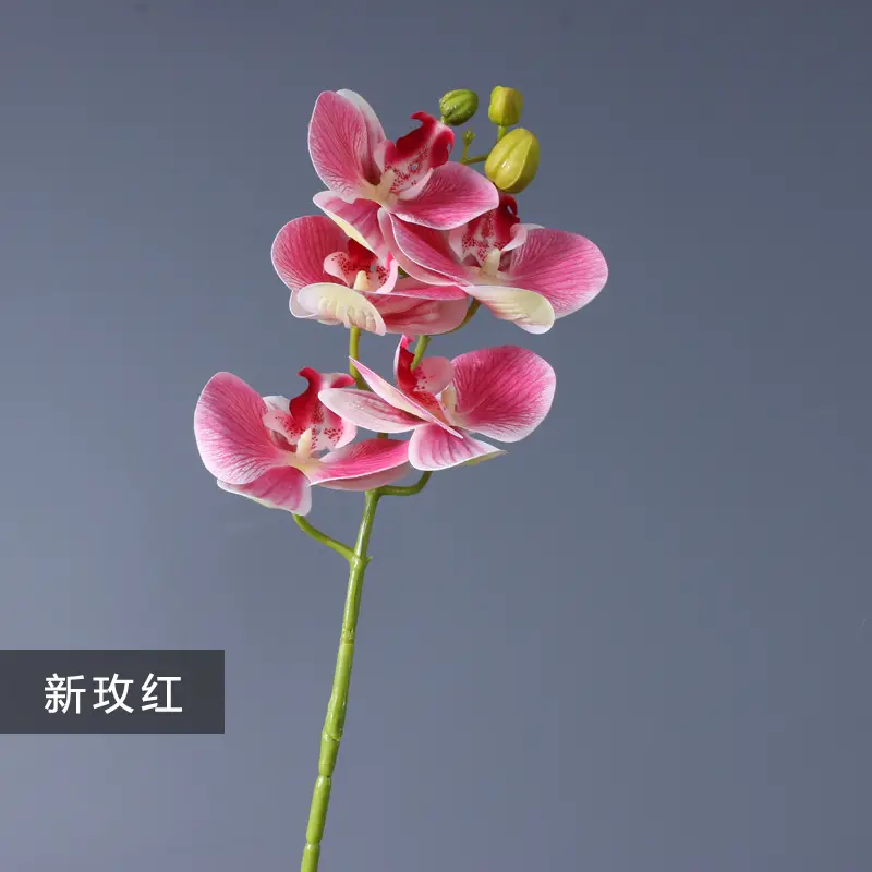 High Quality 5 Heads Artificial Orchid Flower 3D Real Touch Orchids for Home Wedding Table Centerpiece Decoration Orchid
