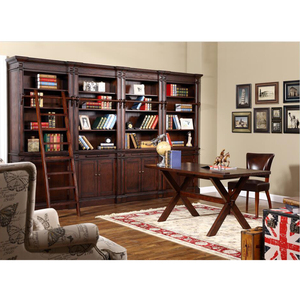 Hiện Đại Mỹ Gỗ Sồi Đỏ Nghiên Cứu Phòng Khách Đồ Nội Thất Set-Bao Gồm Kết Hợp Tủ Sách Tủ Sách Thang Bàn Ghế Cho Nhà Văn Phòng - Product Image 4