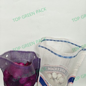 Pp Leno包装网土豆洋葱袋经编织物黄麻手工小网袋带拉绳 - Product Image 6