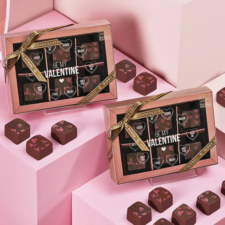 カスタムバレンタイン菓子スイーツボックス結婚式の好意キャンディーアソートギフトボックス豪華な空のトリュフ包装チョコレートボックス