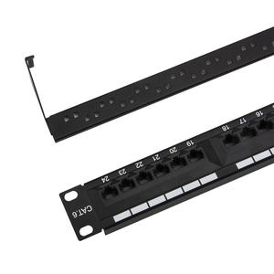 High Quality Black UTP 19&quot;1U Cat5e Cat6 Cat6a <strong>Patch</strong> <strong>Panel</strong> 24 Ports Krone&amp;110 Dual <strong>IDC</strong> <strong>Patch</strong> <strong>Panel</strong> <strong>with</strong> Cable Management