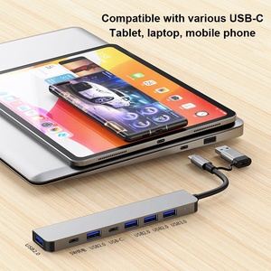 Av 4K Otg Ethernet adattatore Usb-C Lan Usbc Hdtv Uusb Rj45 7 In 1 3.0 porta di rete compatibile tipo C Usb Hub Tf Sd lettore di schede - Product Image 4