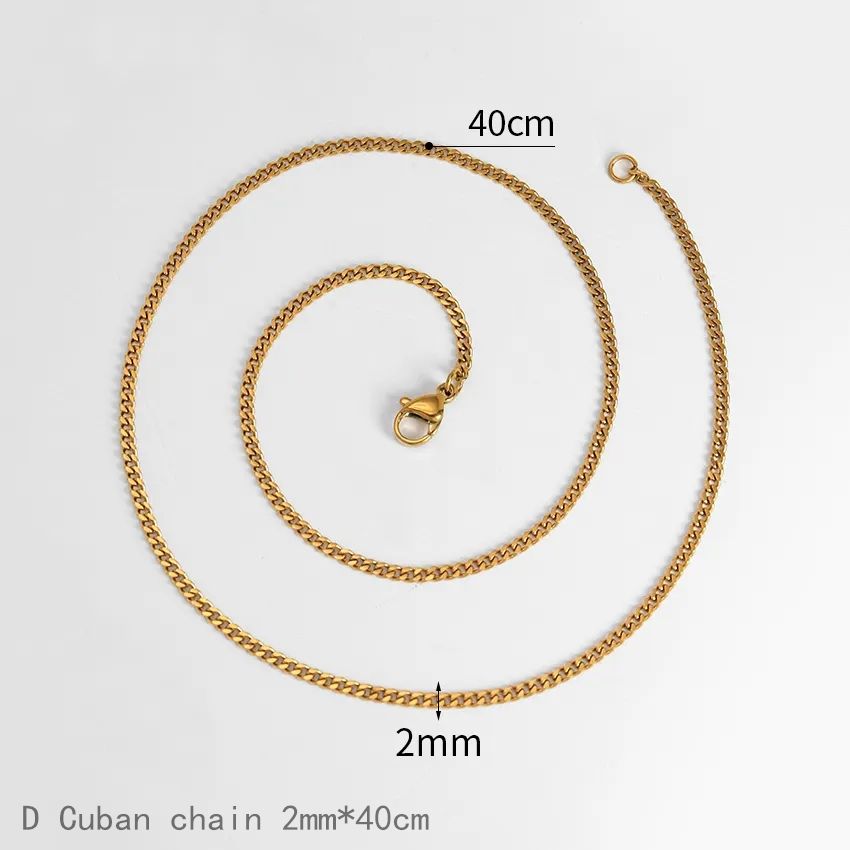 D Chaîne cubaine 2mm40cm