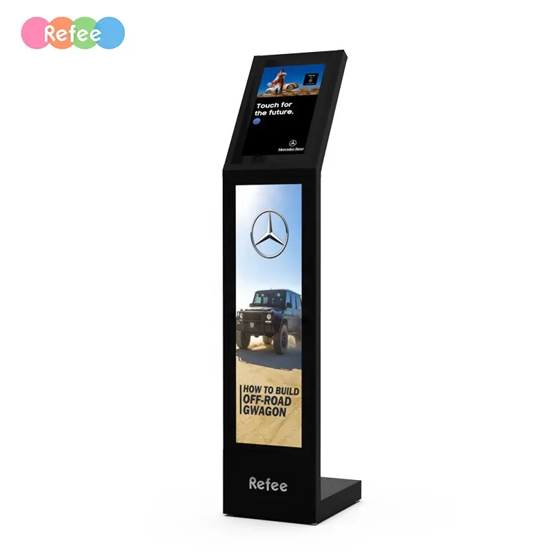 Tầng thường vụ di động LCD quảng cáo thông tin kiosk màn hình cảm ứng dải kỹ thuật số biển Kệ cạnh biểu ngữ LCD