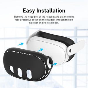 Silicone VR Case Protector for <strong>Quest</strong> 3 Accessories Washable Scratch Resistant Case Front Cover Extended - Product Image 4