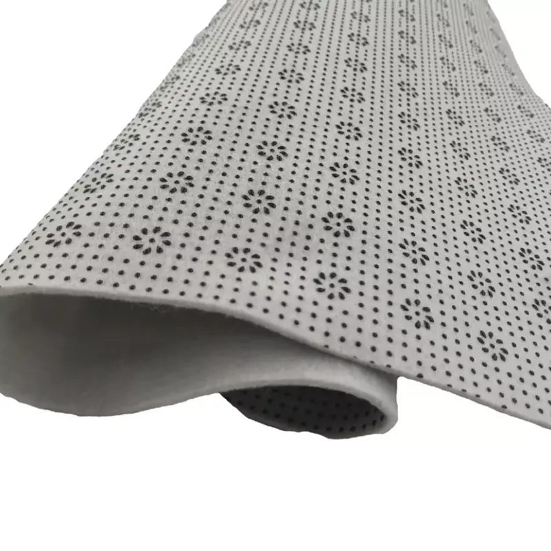 Couverture de sol à pois en PVC 100% Polyester, tissu antidérapant, sous-couche, matériau en feutre, tissu non tissé
