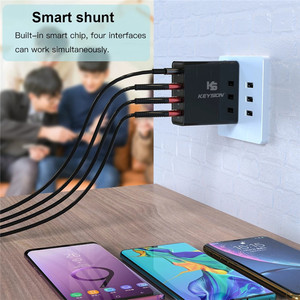 48W Quick Charge PD Type C USB 4 Ports Wall Charger for iPhone Samsung Xiaomi Tablet QC <strong>3</strong>.0 Fast Charging EU UK <strong>AU</strong> Plug Adapter - Product Image 6