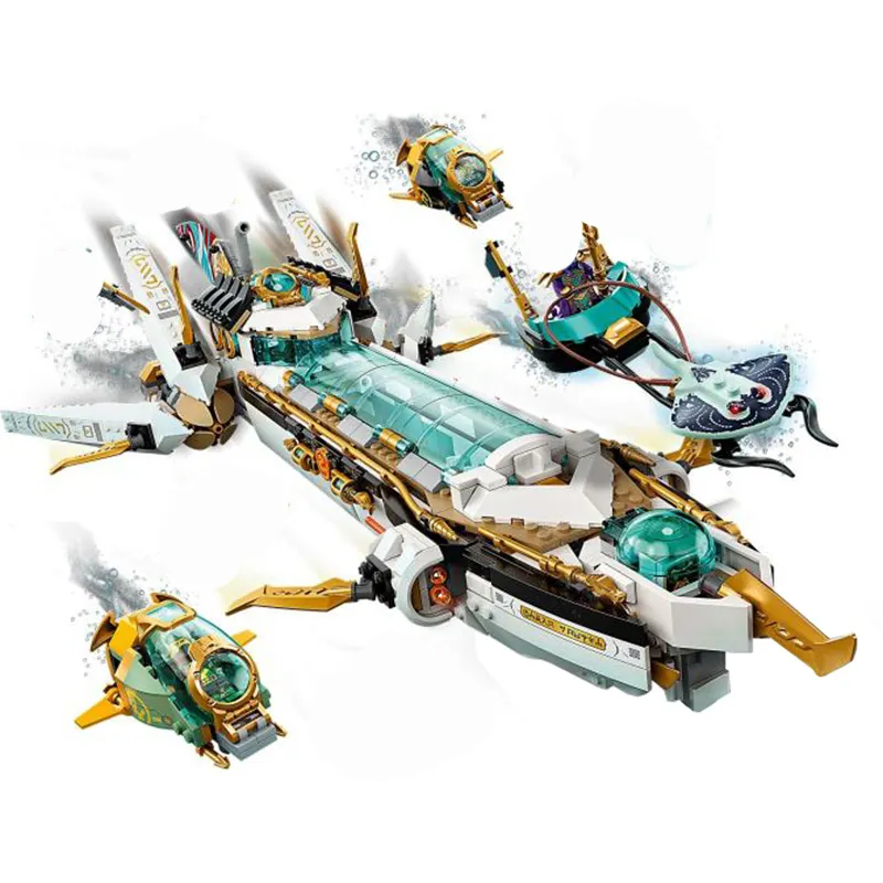 Juego de bloques de construcción modelo ninja 60086 Hydro Bounty para niños, juguete de construcción con ladrillos, regalo de Navidad, 1211 piezas, 71756