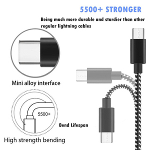 1M 2M Custom Nylon Braided Usb 3.0 Fast Charging Long USB Type C Cable for Mobile Phone Charger Cables - Product Image 5