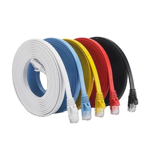 High Quality AMP Patch Cord Cable <strong>Flat</strong>/Round <strong>Ethernet</strong> Cat5e RJ45 Plug Connector Shielded Cat6/Cat6a Cable Communication Cables - Product Image 1