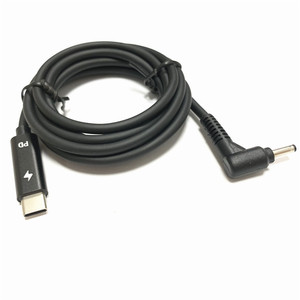 Entrada de tipo C a DC 3,0*1,1mm Cable en ángulo de carga PD de alimentación para computadora portátil 18-20V - Product Image 1