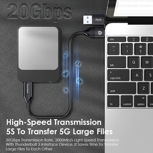 Çözünürlük ekran projeksiyonu 2-in-1 USB3.2 usbtip C Thunderbolt 3 veri kablosu - Product Image 6