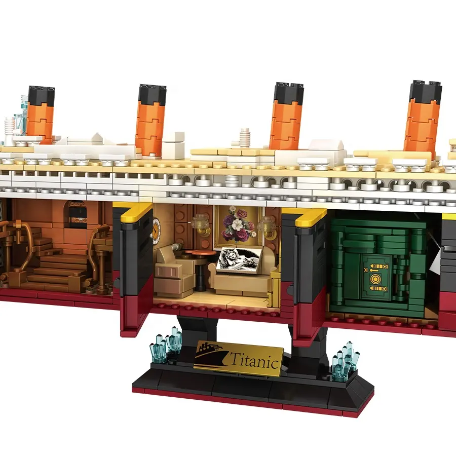 2288Pcs Movie Titanic Large Cruise Boat Ship Steamship Model DIY Assembly Brick Construction Toys Building Blocks Sets