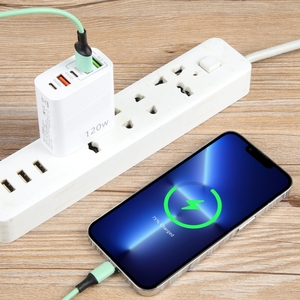 Factory Wholesale Price 120W Dual PD Type-C + 3 X USB Multi Port <strong>Charger</strong> Smart Charging for <strong>All</strong> SmartPhones - Product Image 5