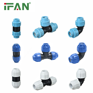 Ifan ที่มีคุณภาพสูงอุปกรณ์ท่อ HDPE สีฟ้าอ่อน20-110มม PP การบีบอัดอุปกรณ์ AS/NZS ข้อต่อท่อ HDPE 4130 - Product Image 6