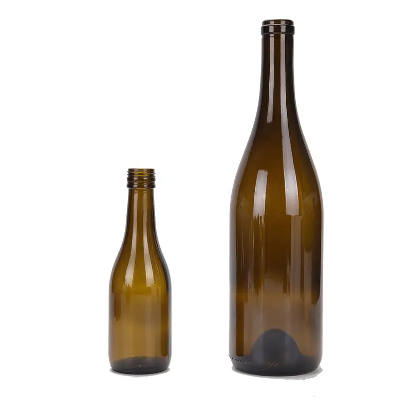 Garrafas de vidro de 750ml de vinho Verde Escuro champanhe uísque garrafa de vinho por atacado
