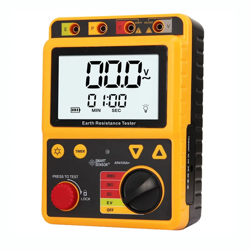 Inteligente AR4105A 200 Ohm resistencia de tierra de la Tierra Digital comprobador de resistencia