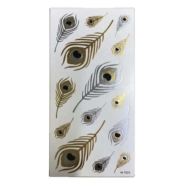 High Quality Non-toxic Waterproof Body Art Flash Metallic Golden Temporary Tattoo