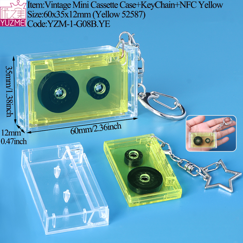 G08B Mini Cassette Case Yellow With NFC