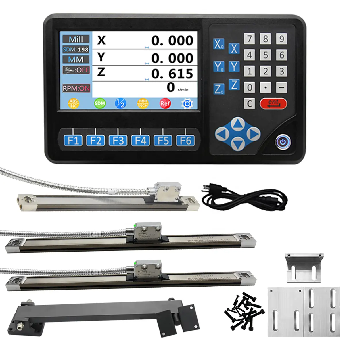 Ditron D80 Modelo Dro 2/3/4 Axis Pantalla LCD Kit de lectura digital IP67 Protección Codificador de escala magnética Dro