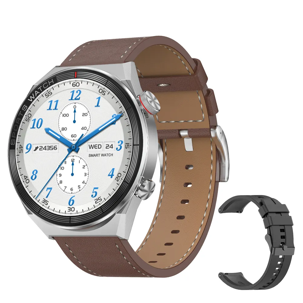 Grande schermo rotondo da 1.5 pollici funzione impermeabile modalità Multi-sport monitoraggio della frequenza cardiaca chiamata Smart Watch Men DT3 Mate Smartwatch
